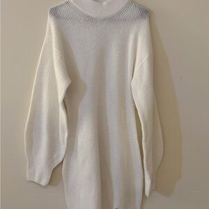 Divided White and Gray Sweater